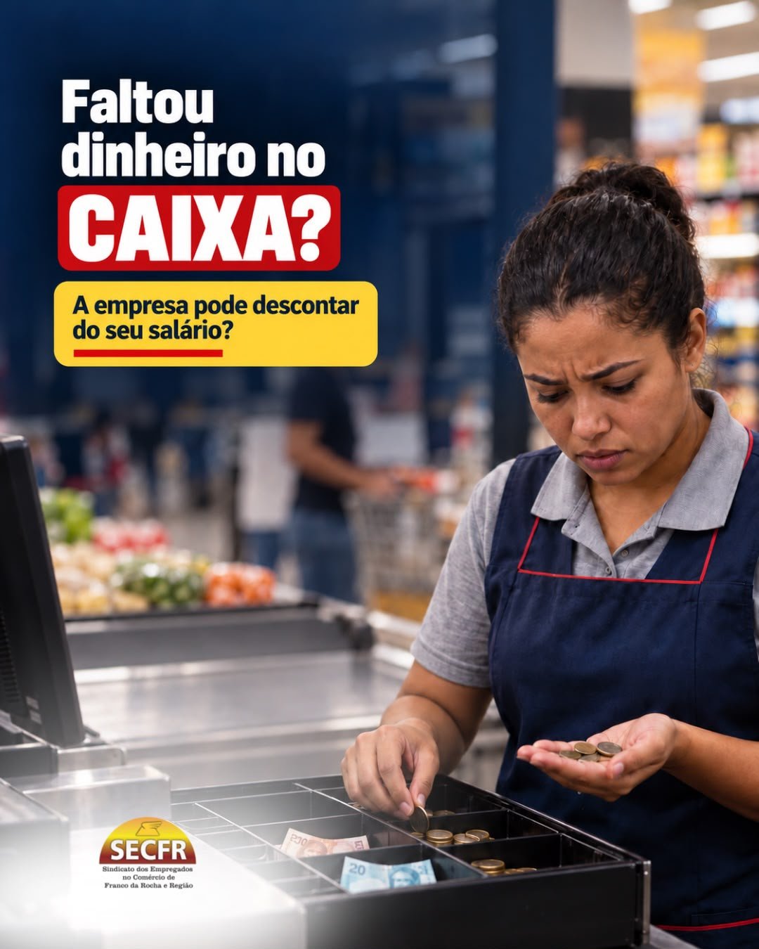 Faltou dinheiro no caixa. A empresa pode descontar do seu salário? 💰
