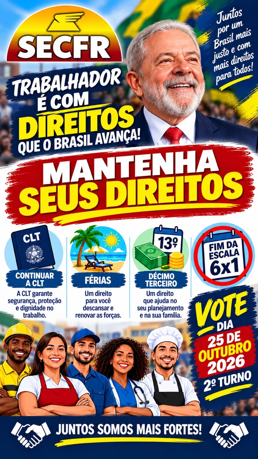 O futuro do Brasil esta nas mãos do Trabalhador Lula de novo